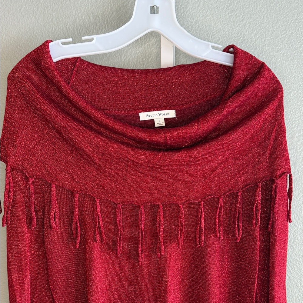 Studio Works Red Off-the-Shoulder Sweater - Picture 3 of 6